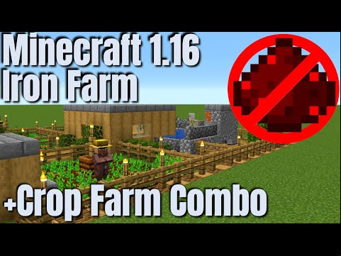 How to make an Iron Farm in Minecraft 1.16: Working Minecraft Iron Farm &amp; CROP FARM Combined (2020)